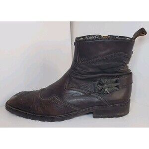 Mark Nason Lounge U Rock Mens 9.5 Brown Leather Ankle Distressed Biker Western